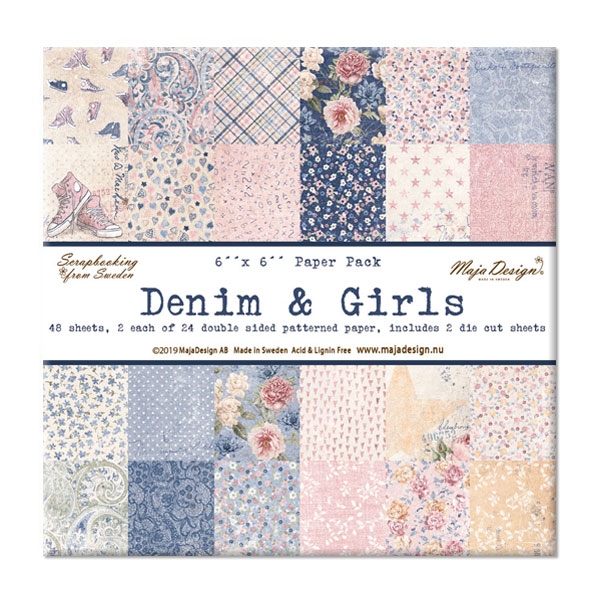 Paper Pad 48 ark Maja Design 6x6 Tum - Denim & Girls