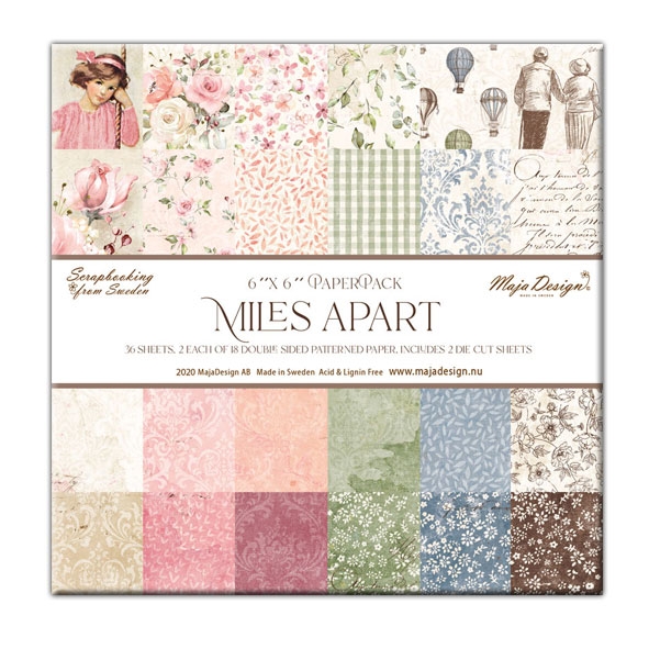 Paper Pad 6´x6´ Maja Design - Miles Apart - 36 ark