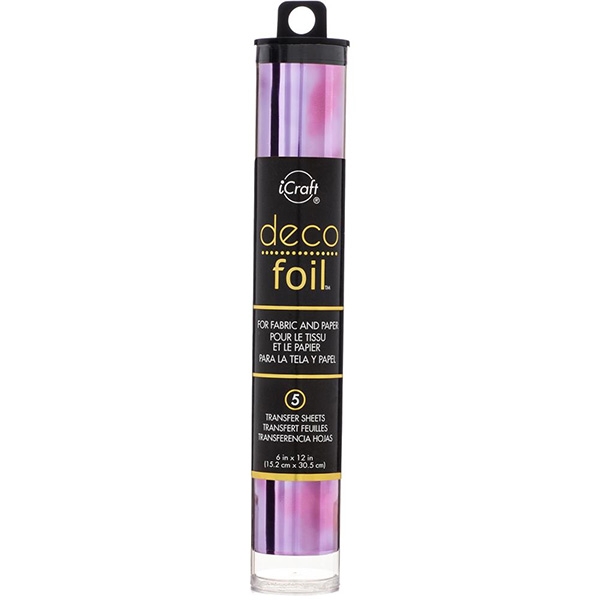 Deco Foil Transfer Sheets - Amethyst Watercolor - 6x12 Tum - 5 st