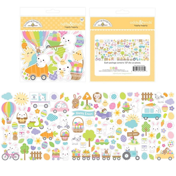 Die Cuts Doodlebug - Hippity Hoppity Odds & End - 127 st