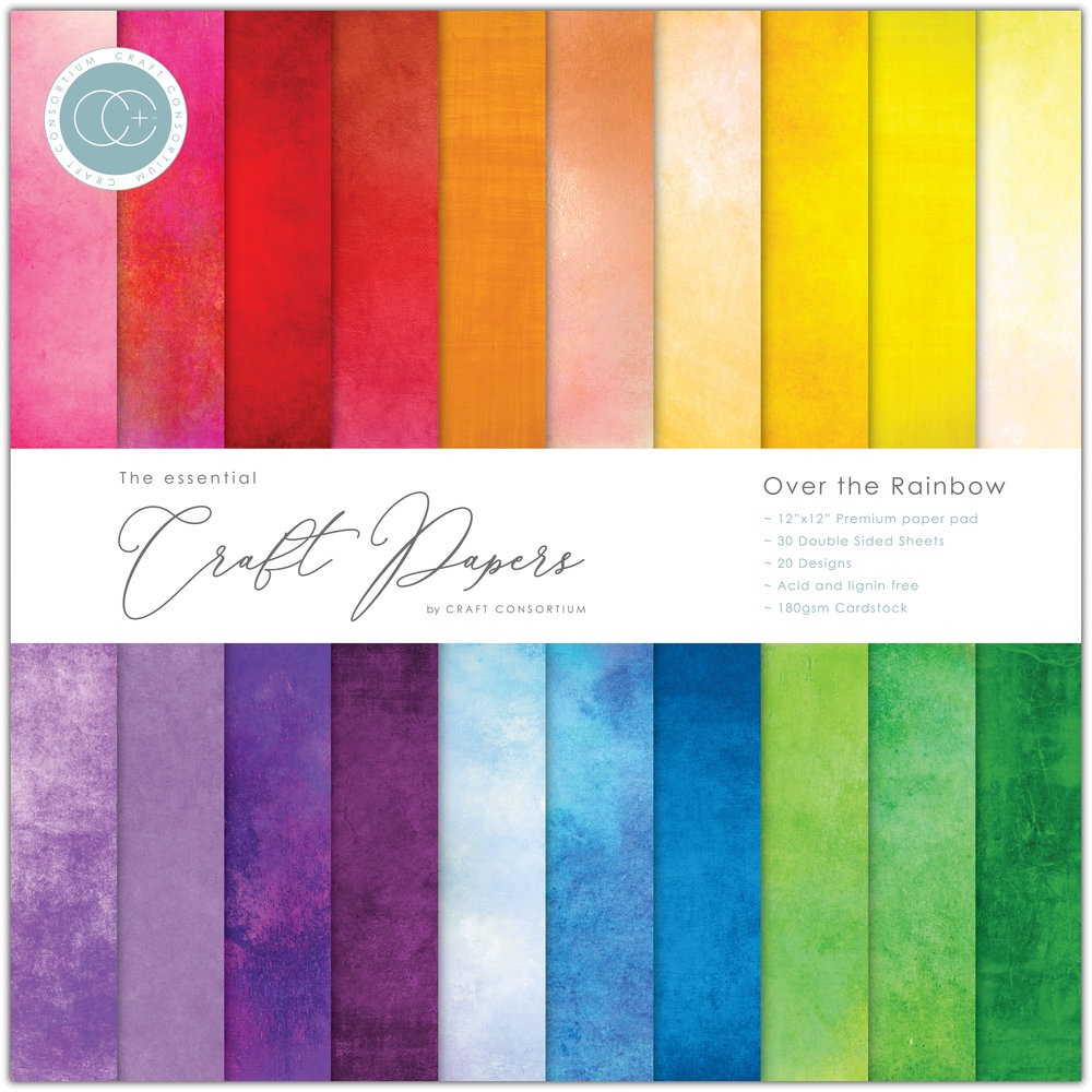Paper Pad 12x12 - Craft Consortium - Over the Rainbow