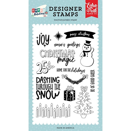 Clearstamps Echo Park - Happy Holidays - 14 stämplar