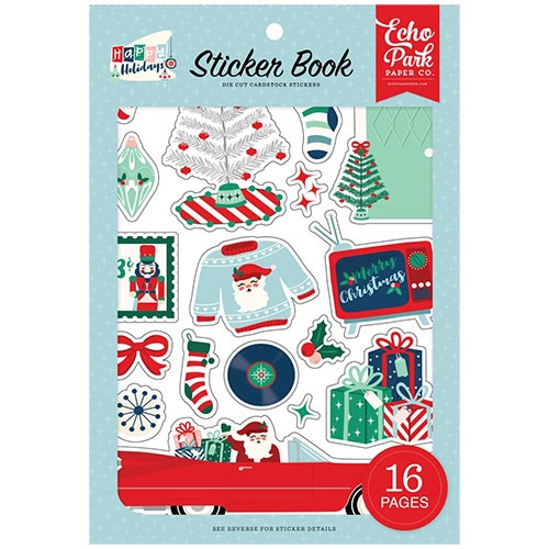 Sticker Book - Echo Park - Happy Holidays - 16 sidor