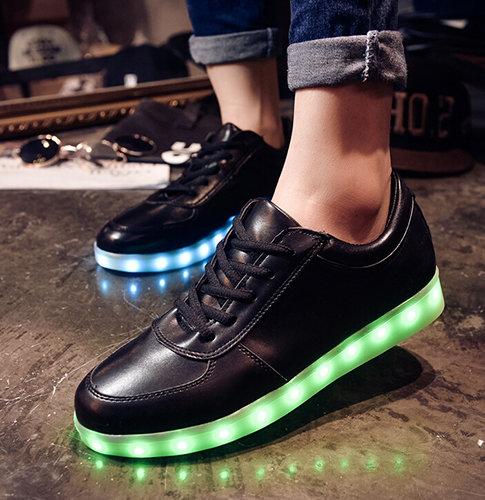 LED skor sneakers Barn/Vuxna, SVARTA - storlek 27-45