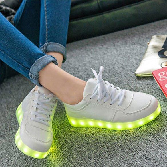 LED skor sneakers Barn/Vuxna, VITA -  storlek 27-45