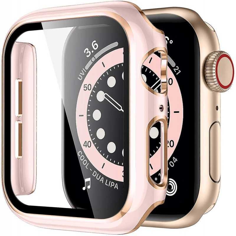 2in1 Stötdämpande Skal 9H Härdat Glas Apple Watch 40mm - Rosegold