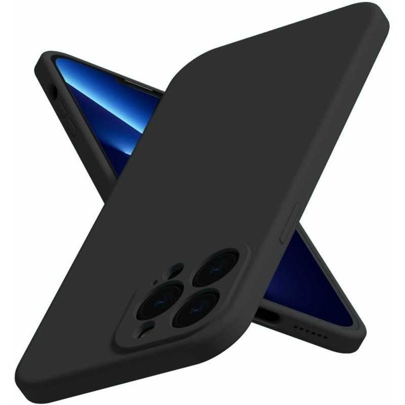 iPhone 15 Pro Gummibelagd Mattsvart Skal Kameraskydd Liquid