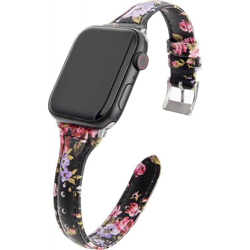 Universalt Slitstarkt Klockarmband Mercy 20mm - Svart Floral