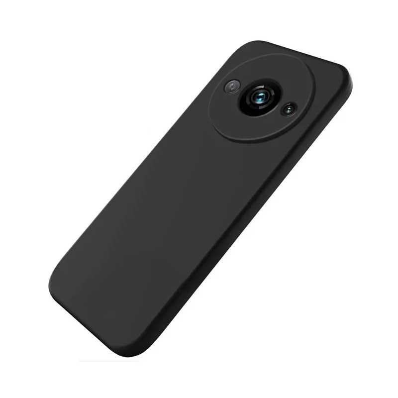 Redmi A3 Gummibelagd Mattsvart Silikon Skal Kameraskydd Liquid