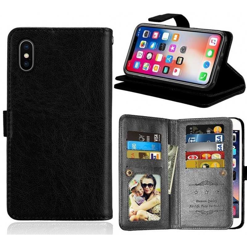 iPhone XS Praktiskt Plånboksfodral 2in1 med 11-Fack Loop
