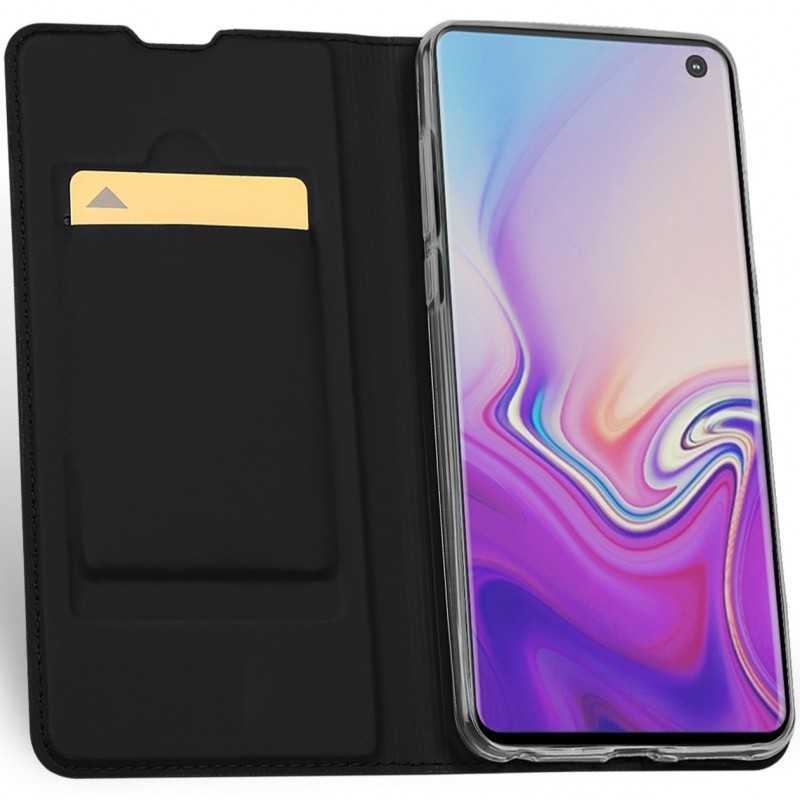 S10 Plus Flipfodral Skin Pro med Kortfack (SM-G975F)