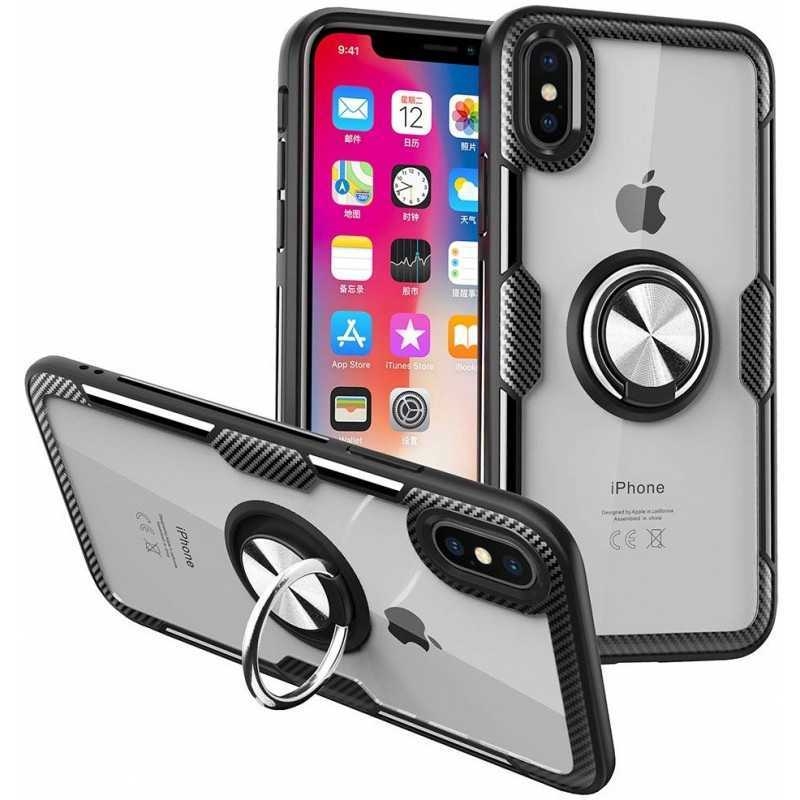 iPhone X / XS Praktisk Stöttåligt Skal med Ringhållare V4