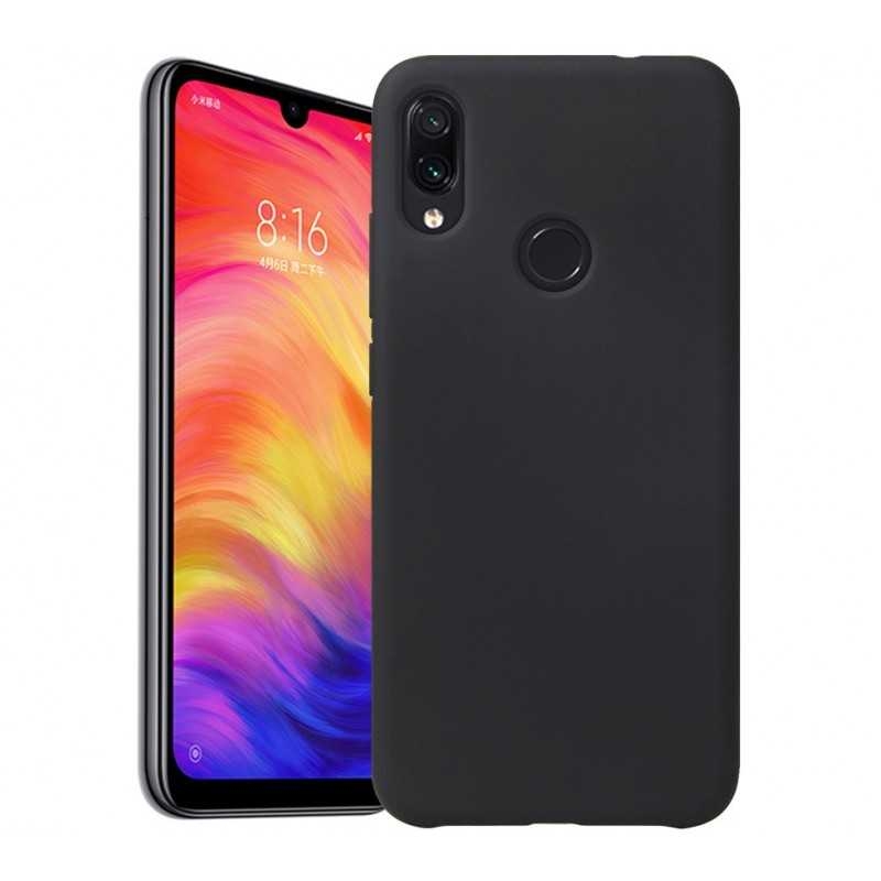 Xioami Redmi Note 7 Gummibelagd Mattsvart Silikon Skal