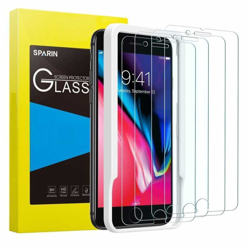 5-PACK iPhone 8 Plus Härdat glas 0.26mm 2.5D 9H Med Installationsram
