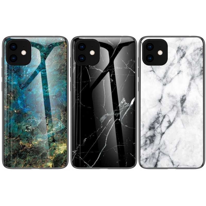 iPhone 11 Marmorskal 9H Härdat Glas Baksida Glassback V2