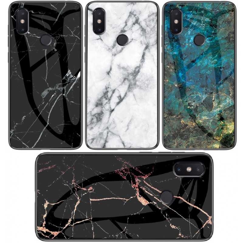 P20 Lite Marmorskal 9H Härdat Glas Baksida Glassback V2