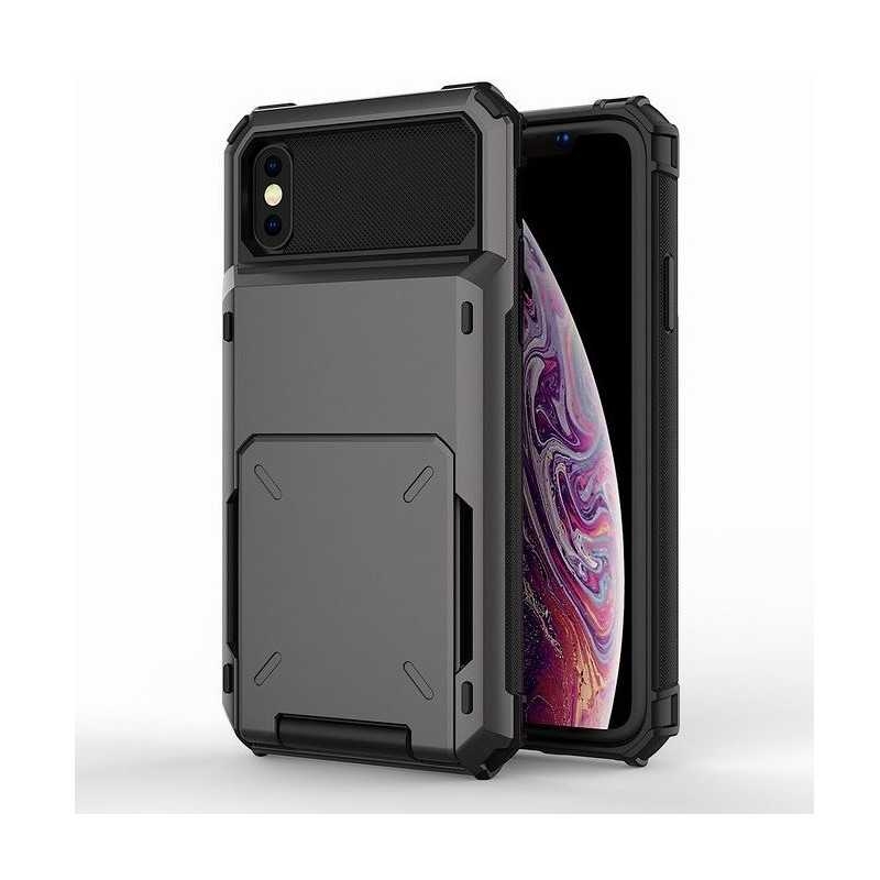 iPhone XS Max Stöttåligt Skal med Kortfack Void