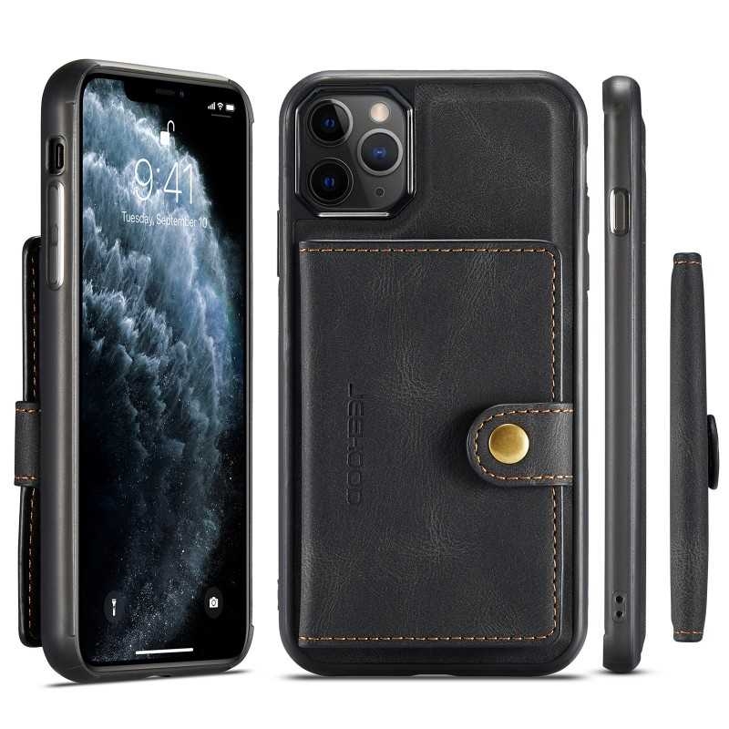 iPhone 11 Pro Max Stöttåligt Skal med Magnetisk Korthållare JeeHood