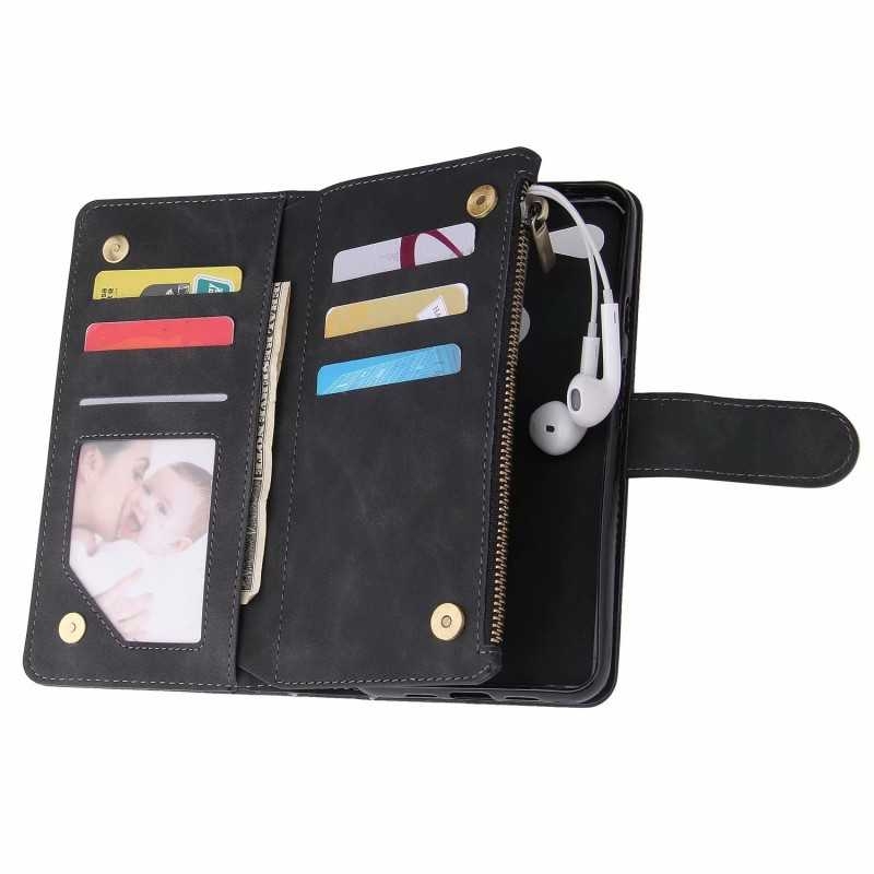 Pixel 3a Multifunktionellt Plånboksfodral Zipper 8-Fack