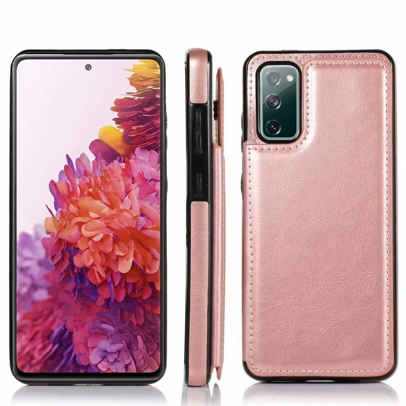 Samsung S20 FE Shockproof Cover Kortholder 3-SLOT Flippr Rose Gold - Main Image