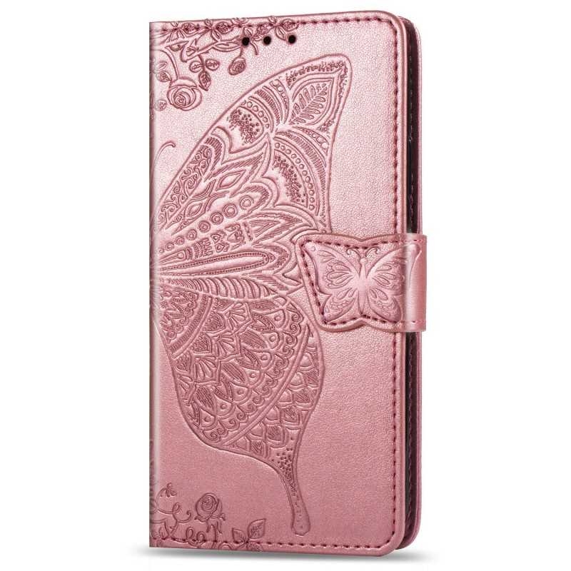 iPhone 12 Pro Max Plånboksfodral PU-Läder 4-FACK Motiv Fjäril