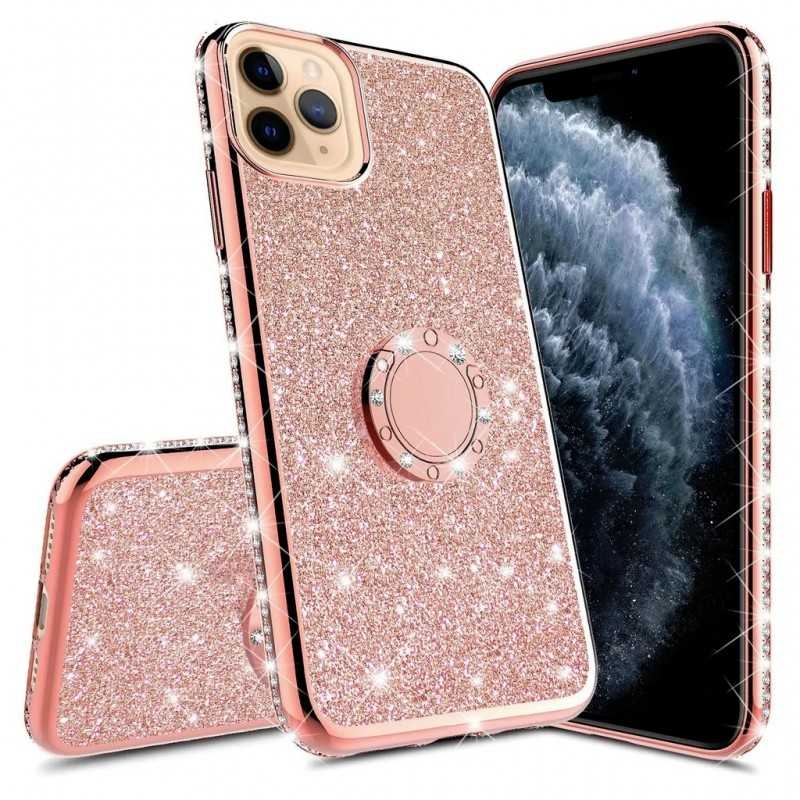 iPhone 13 Pro Max Stötdämpande Skal med Ringhållare Strass