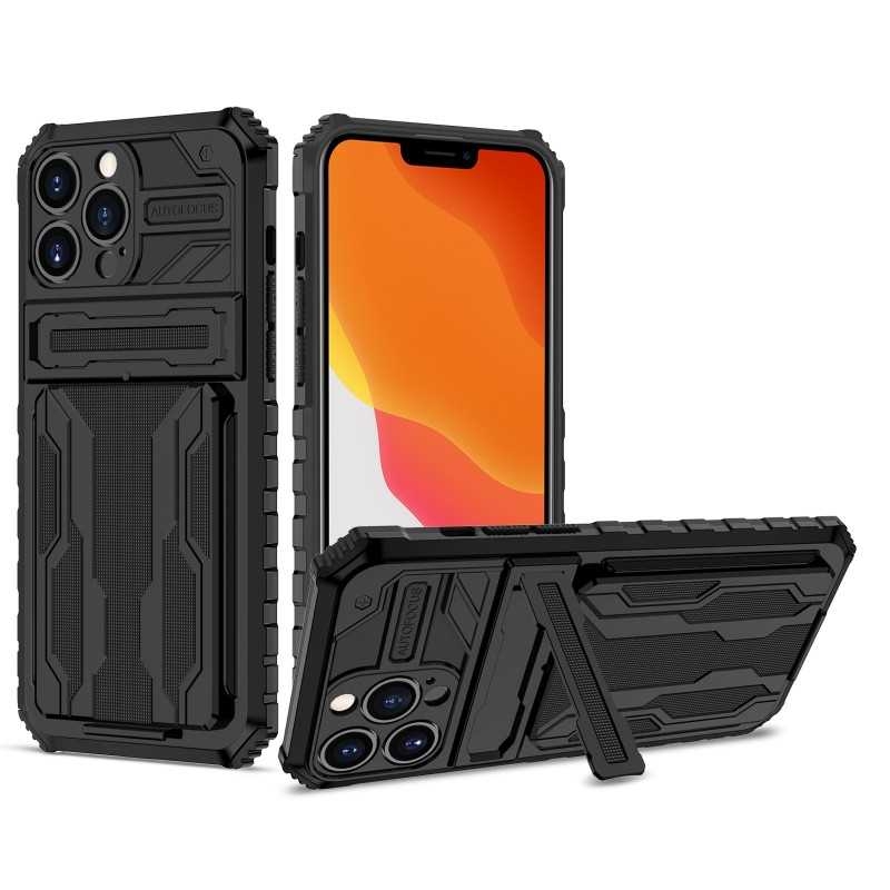 iPhone 13 Pro Stöttåligt Skal Kickstand & Kortfack ThinArmor V3