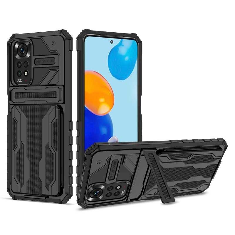 Redmi Note 11 / 11S Stöttåligt Skal Kickstand & Kortfack ThinArmor V3