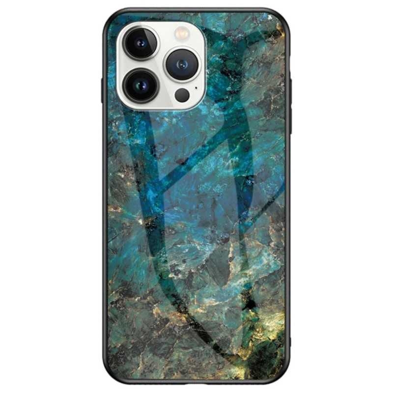 iPhone 14 Pro Marmorskal 9H Härdat Glas Baksida Glassback V2