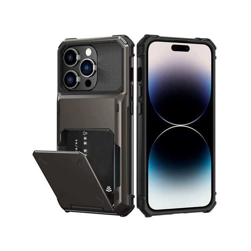 iPhone 14 Plus Stöttåligt Skal med Kortfack Void