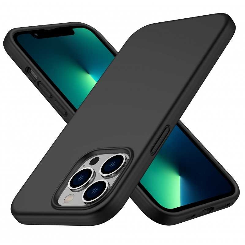 iPhone 14 Pro Gummibelagd Mattsvart Silikon Skal