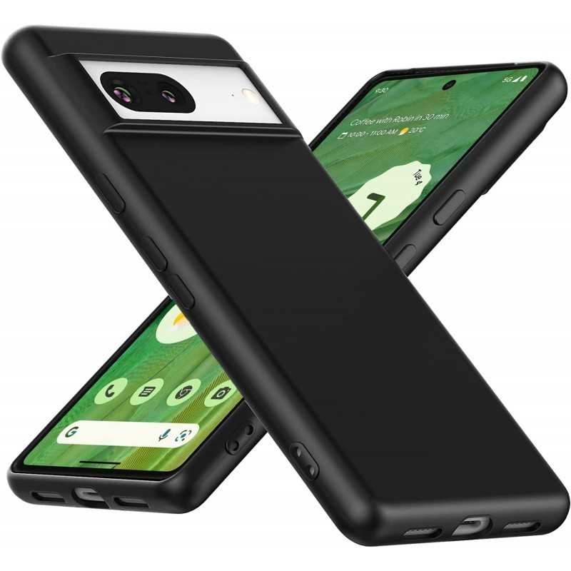 Pixel 8 Gummibelagd Mattsvart Silikon Skal