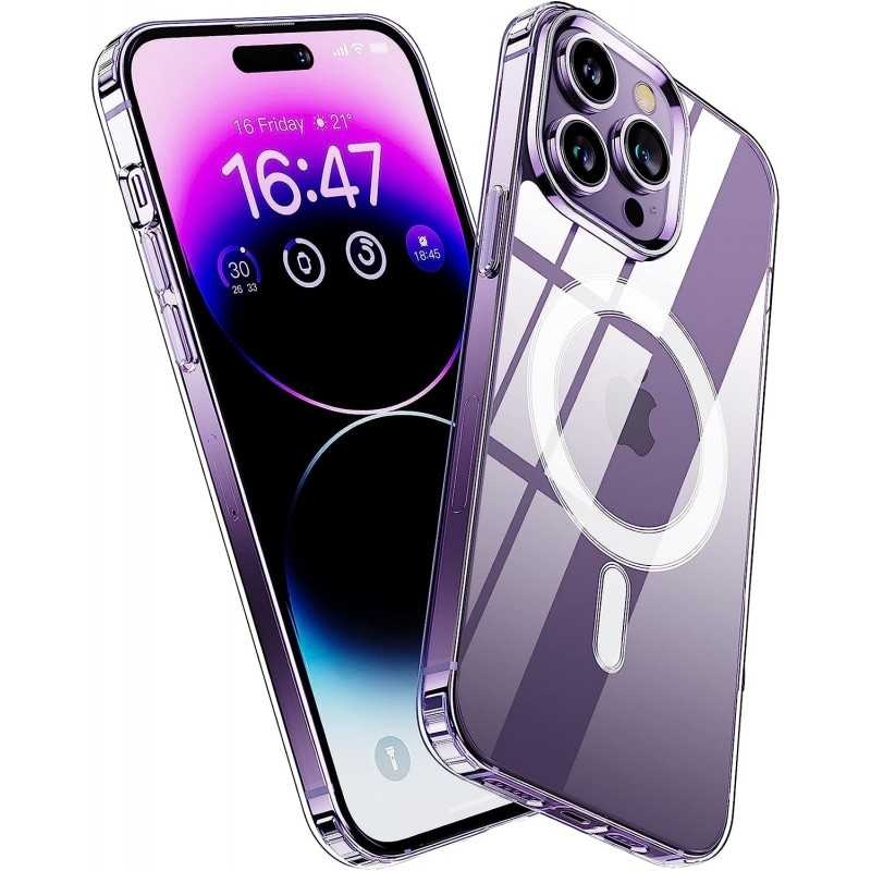 iPhone 15 Pro Max Transparent Stötdämpande Skal MagSafe-Kompatibelt