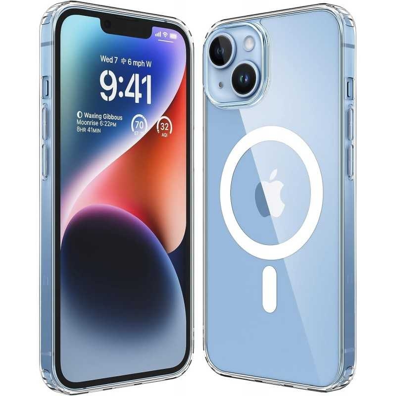 iPhone 15 Plus Transparent Stötdämpande Skal MagSafe-Kompatibelt