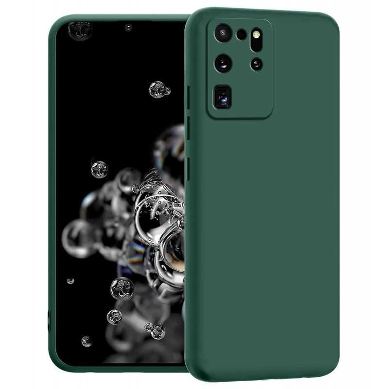 Samsung S20 Ultra Gummibelagd Mattgrönt Skal Kameraskydd Liquid - Grön