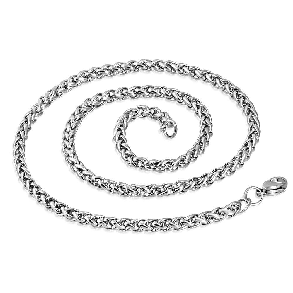 Halsband i Rostfritt Stål 316L i Silver Färg i Repmodell - Klassisk Halskedja / Stålkedja - B 5 mm L 60 cm