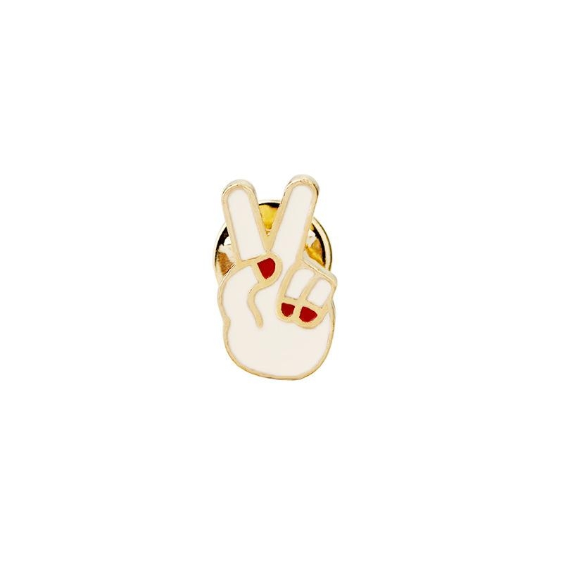 Brosch / Pin i form av en Hand - Segertecken / Segerhand / Fredstecken / V-tecken