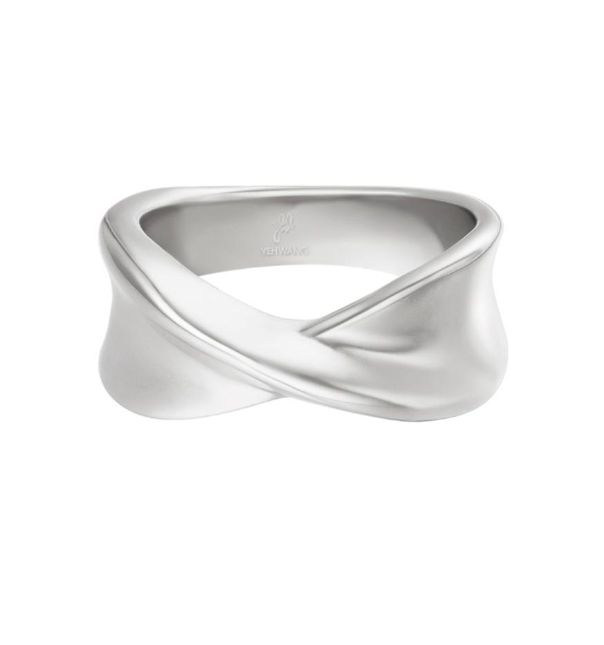 Blank Ring i Rostfritt Stål med Twist Design - Silver - Stl 16