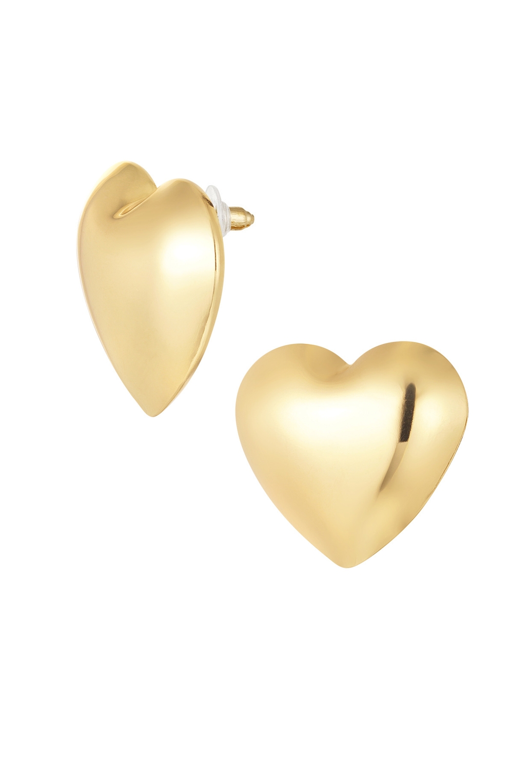 Blanka Statement Stud Örhängen med Stora Hjärtan / Hjärtformade
