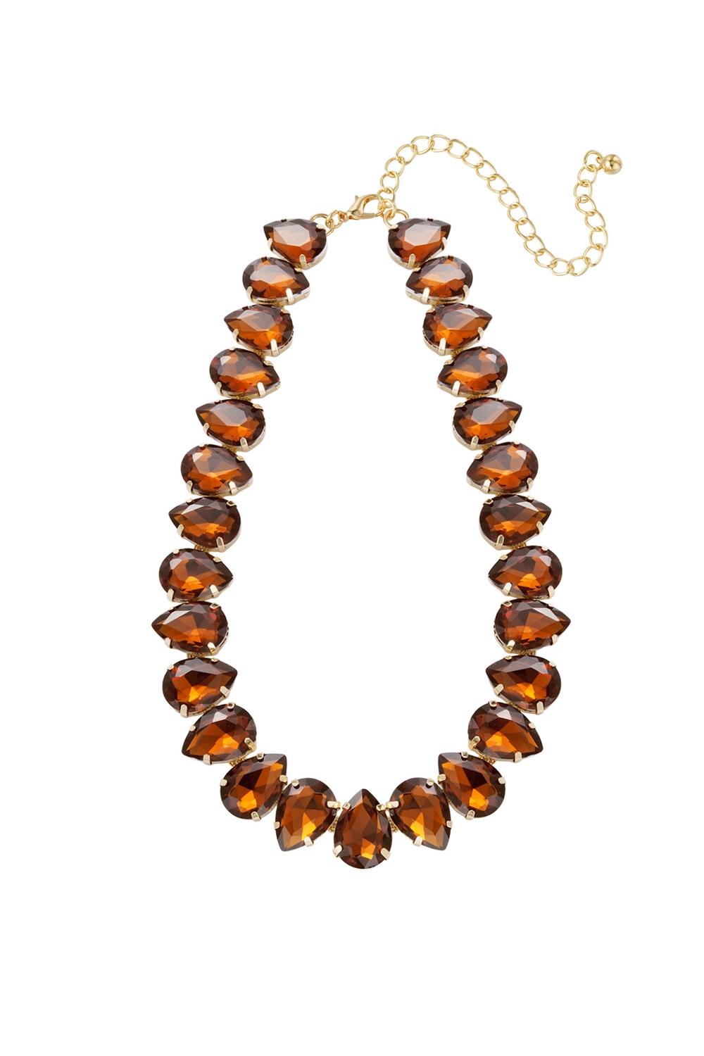 Statement Guldpläterat Halsband med Stora Glaspärlor