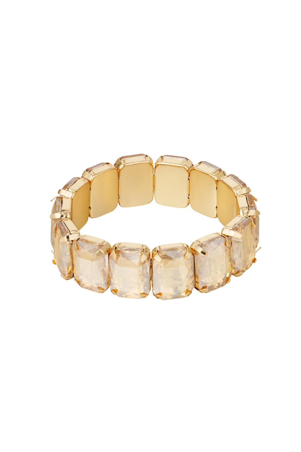 Glamour Guld Guldpläterat Armband med Glaspärlor - Champagne
