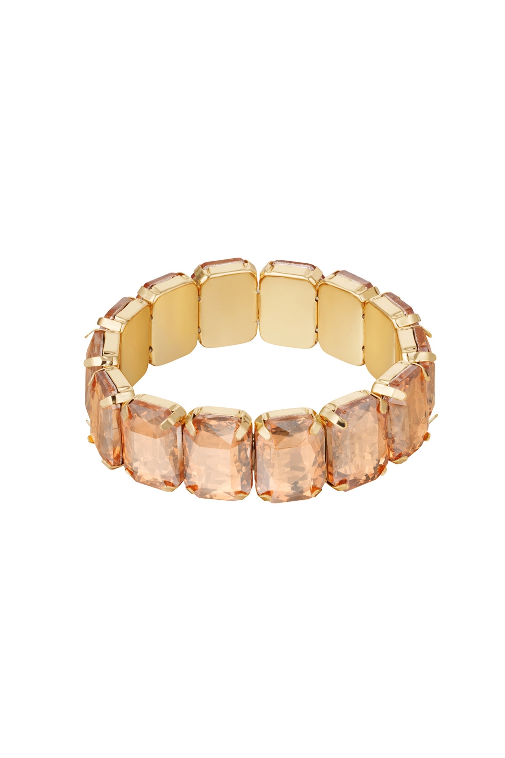 Glamour Guld Guldpläterat Armband med Glaspärlor