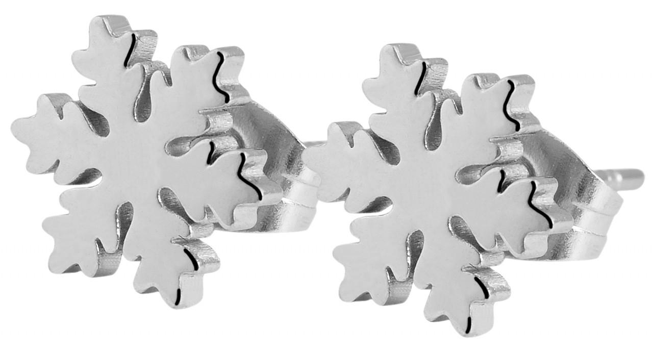 Silver Örhängen till Jul i Rostfritt Stål - Snöflinga /Snowflake