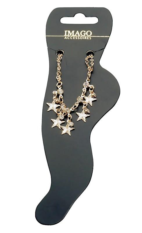 Guld Fotsmycke Fotlänk Vristlänk Fotkedja -Stjärna & Rhinestones