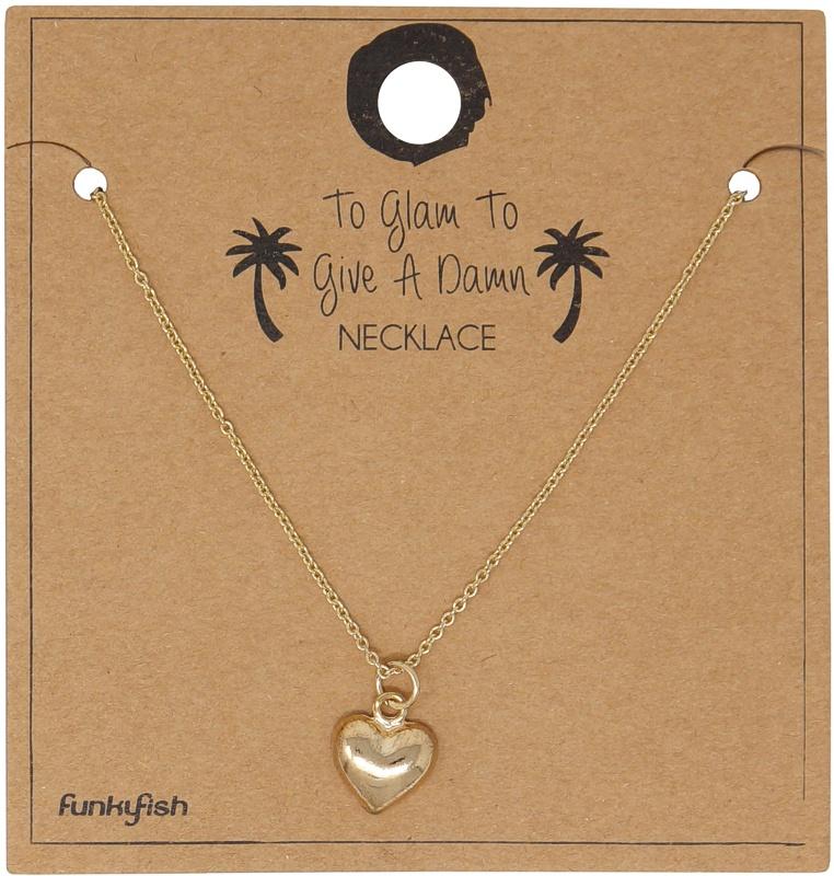 Guld Halsband med Enkelt Hjärta / Heart - Stilren Design