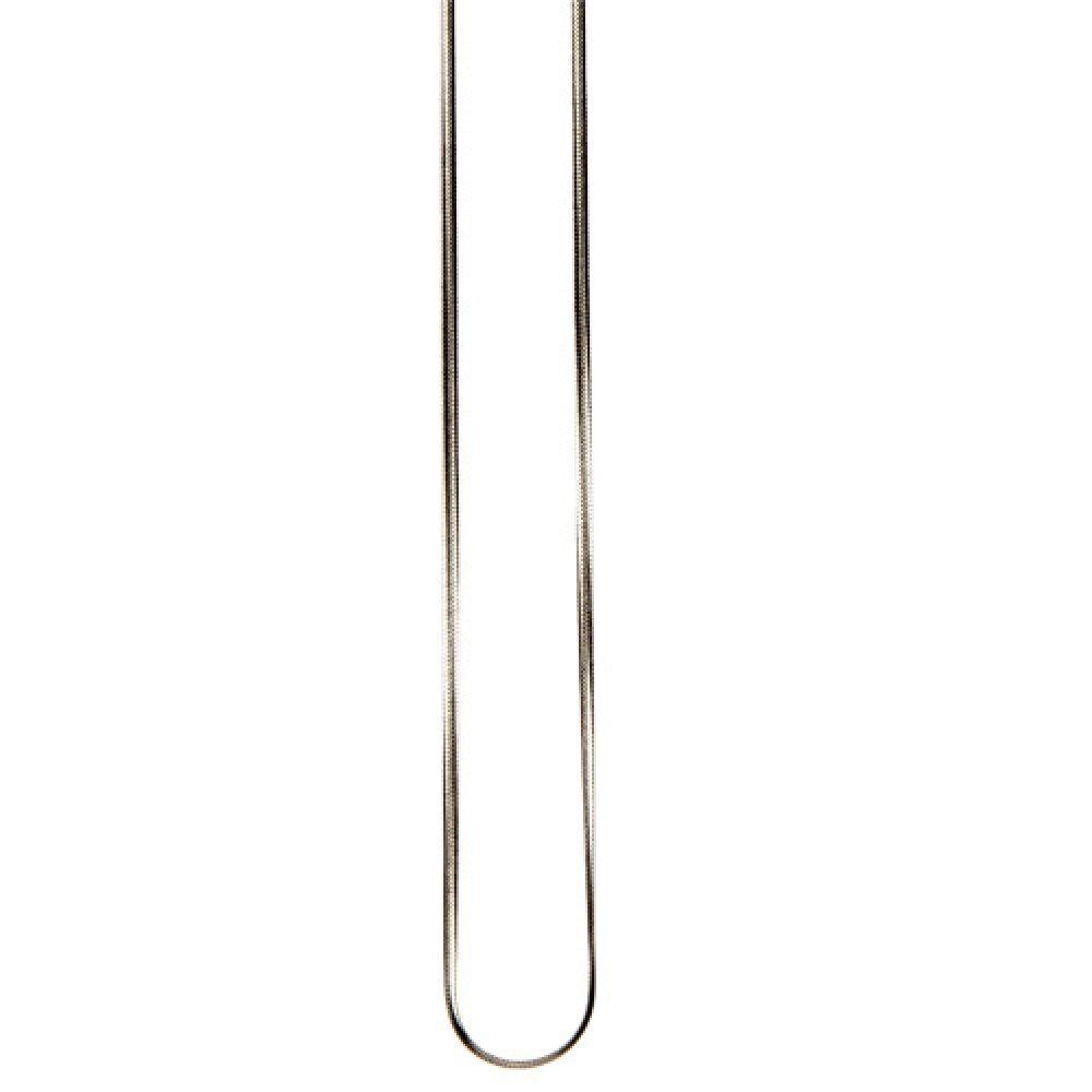 Silver Halsband i Rostfritt Stål - Platt Ormlänk / Kedja - 2 mm