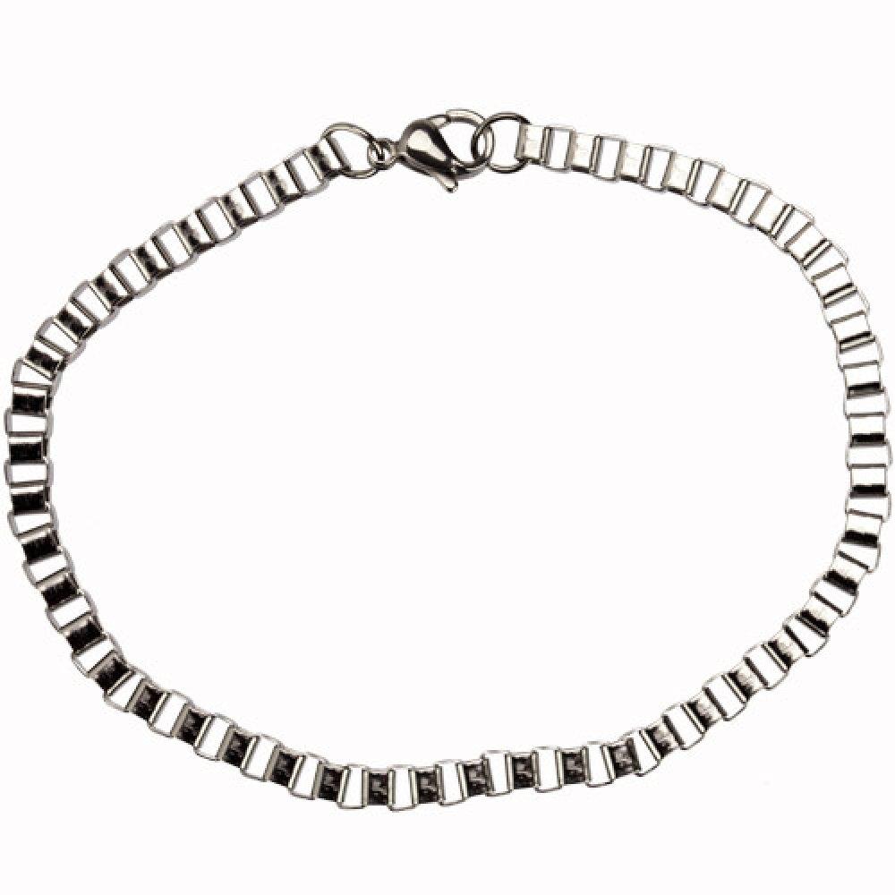 Silver Armband i Rostfritt Stål - Venetiansk Kedja/Länk - 4 mm