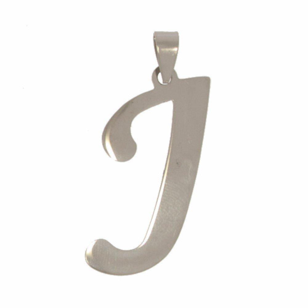 Silver Bokstavshalsband i Stål - Halsband med Bokstaven J