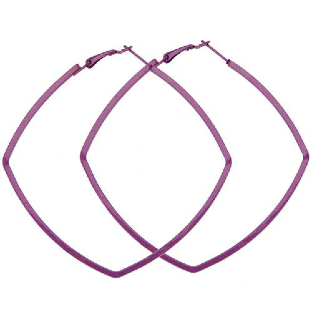 Stora Hoop Örhängen i form av Fyrkanter / Fyrkant - 6,5 cm