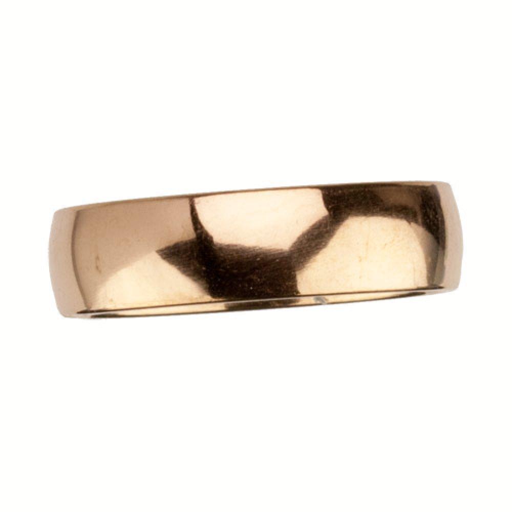 Slät Blank Rosé Guld Ring i Rostfritt Stål 6 mm - Stl 18